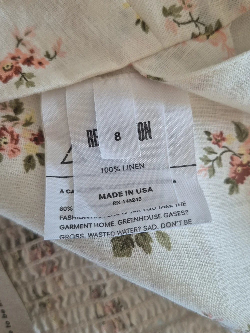NWT Reformation Cream Set Floral Crop Top & Cropped Wide-Leg Pants, Size 8